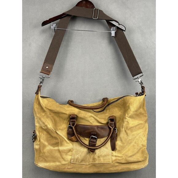 NEWHEY Water Resistant Canvas & Leather Duffel Travel Overnight Weekend Bag - Picture 1 of 14